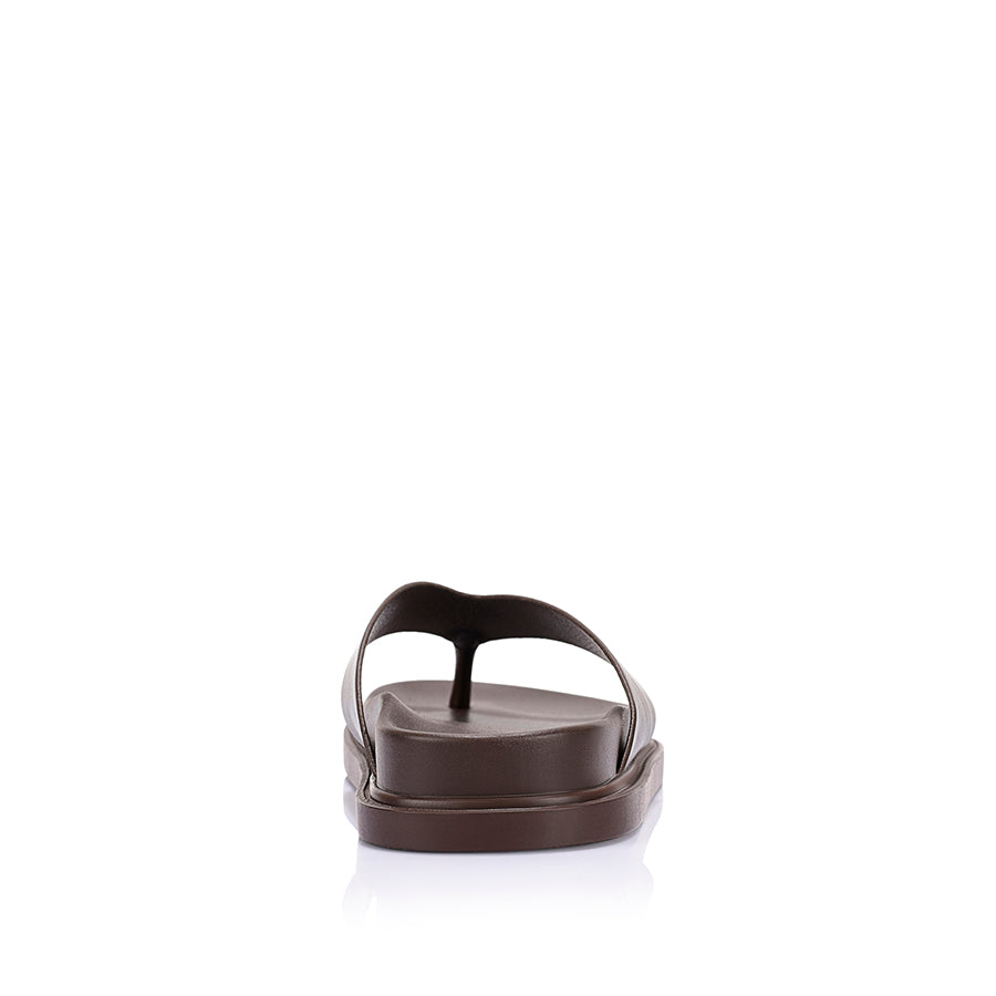 Bridget Footbed Slides - Chocolate Brown