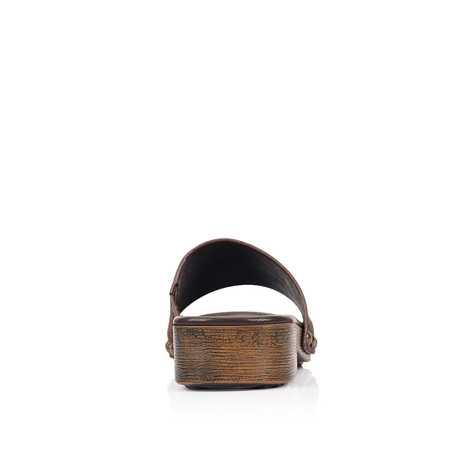 Women's slip on boho clogs with microsuede upper and studded details
