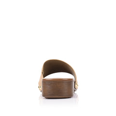 Women's slip on boho clogs with microsuede upper and studded details