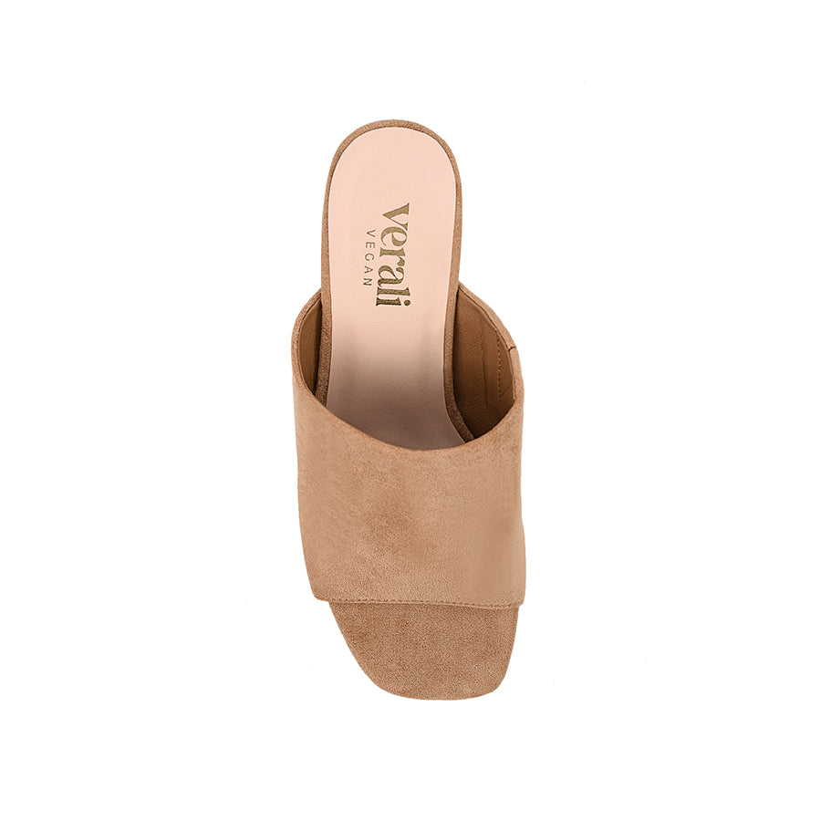 Creed Block Heel Mules - Sand Beige Micro