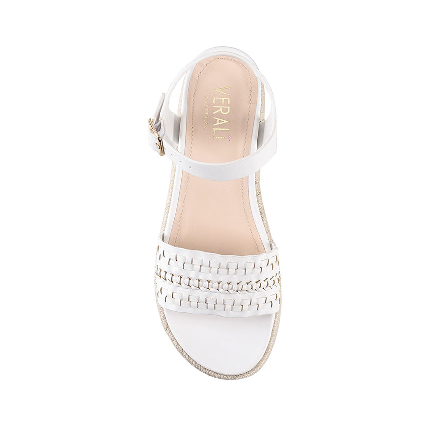 Disco Footbed Sandals - White Smooth