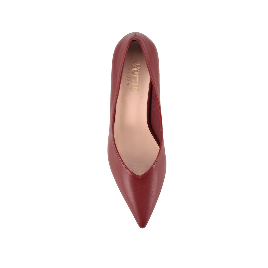 Elliot Block Heel Pumps - Berry Red
