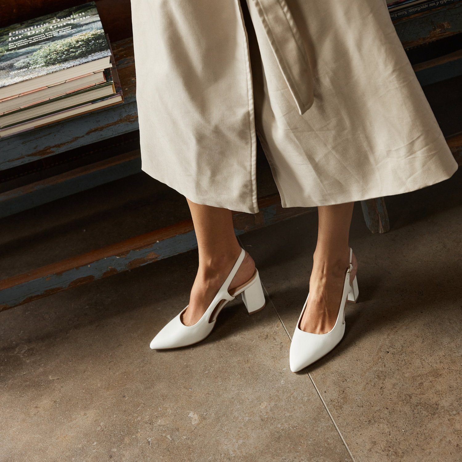 Slingback heels white new arrivals