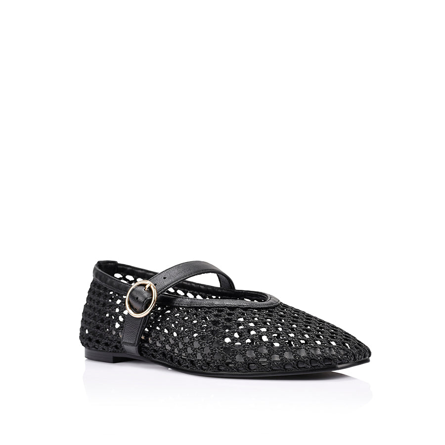 Eunice Mary-Jane Flats - Black