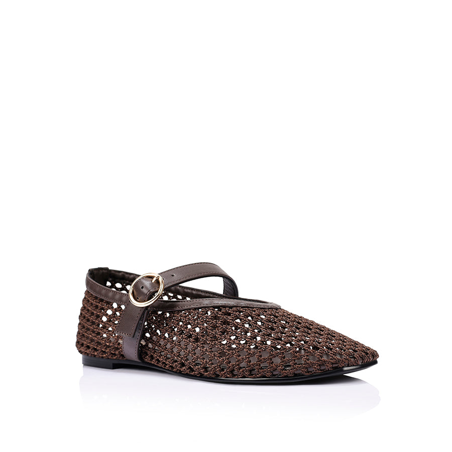 Eunice Mary-Jane Flats - Chocolate Brown