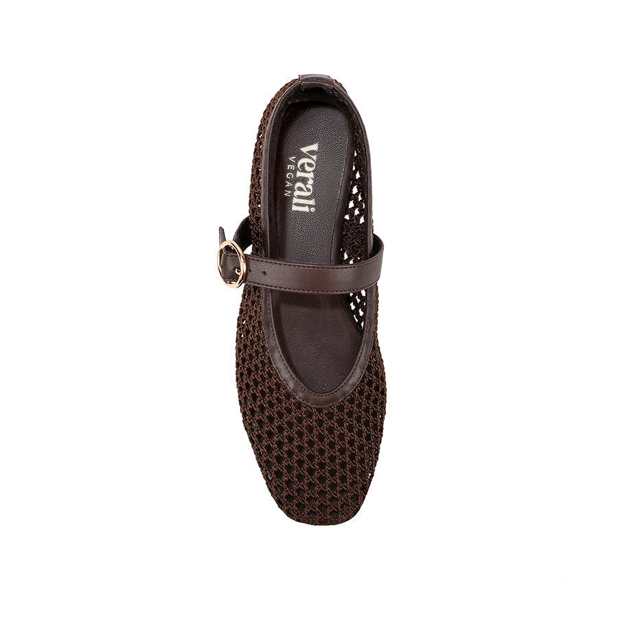 Eunice Mary-Jane Flats - Chocolate Brown