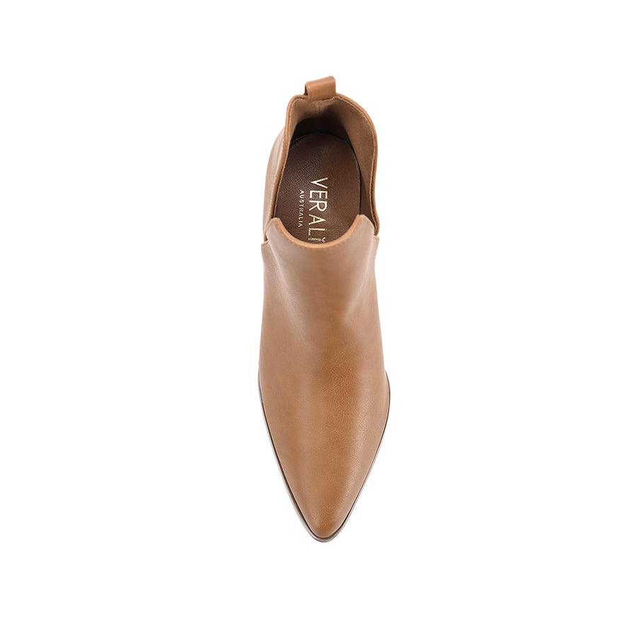 Fierce Cut Out Ankle Boots Tan Softee Verali Shoes