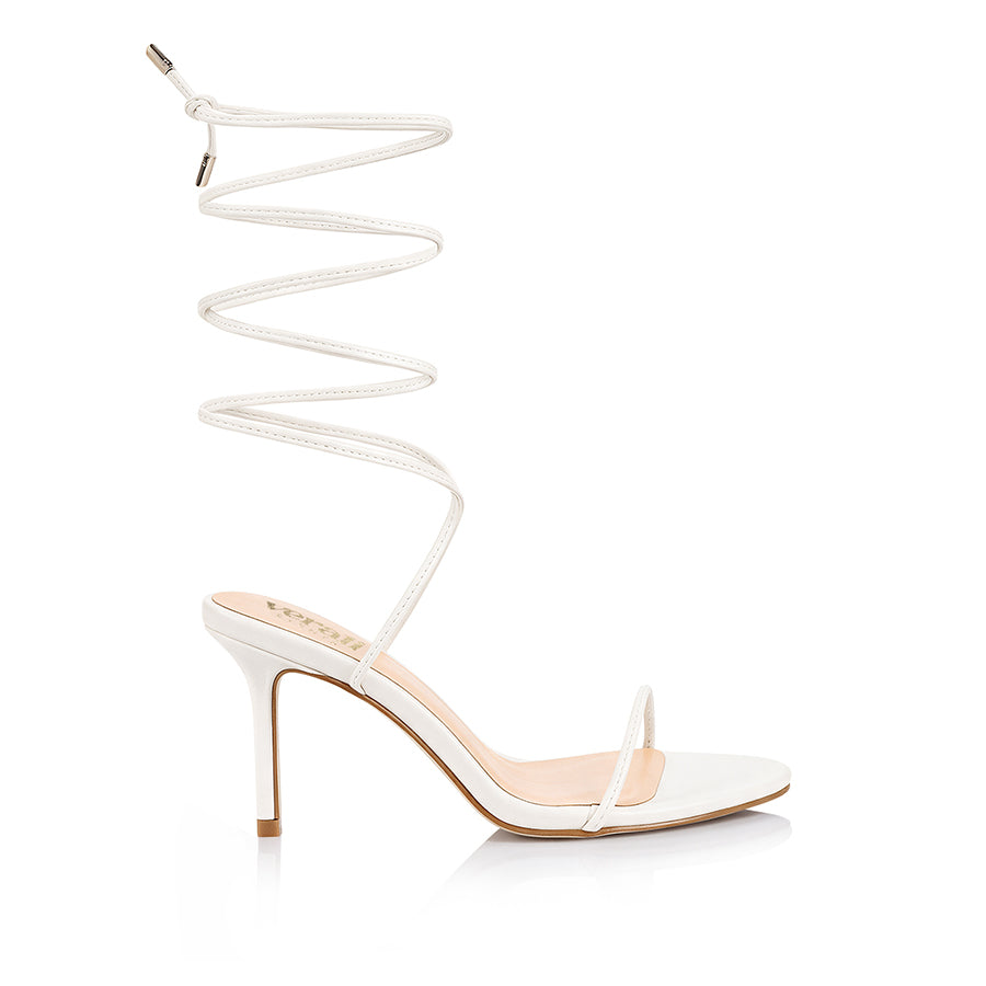Florence Strappy Sandals - Chalk White