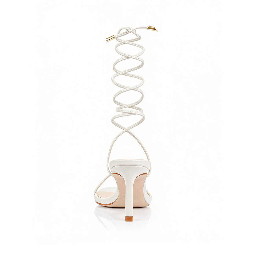 Florence Strappy Sandals - Chalk White