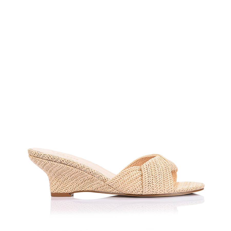 Gabriella Mule Wedges - Raffia