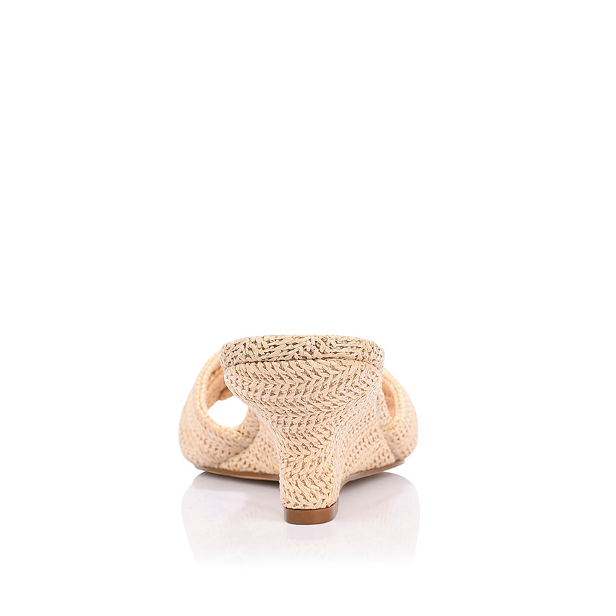Gabriella Mule Wedges - Raffia