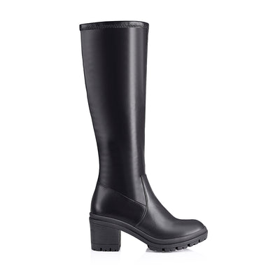 Womens black suede riding boots discount