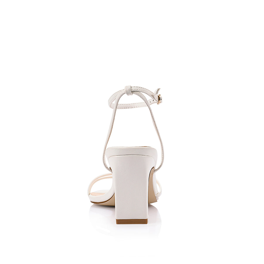 Gilbert Block Heel Sandals - Chalk White