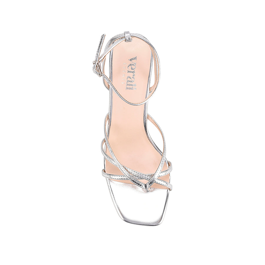 Gio Block Heel Sandals - Silver