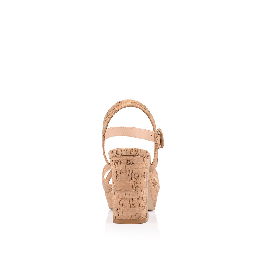 Women's cork block heel platform sandal 