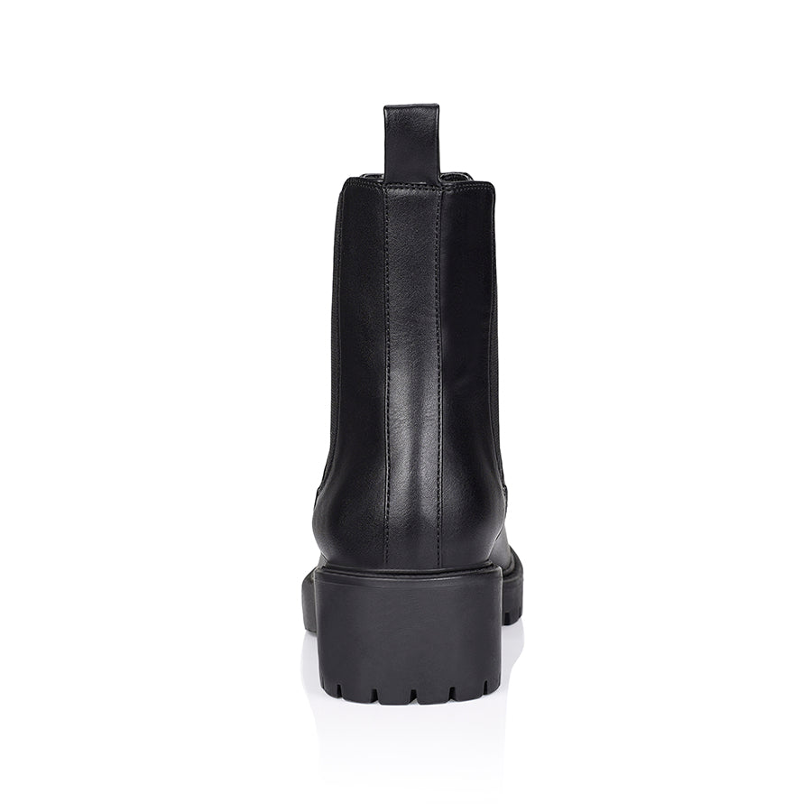 Jace Chelsea Combat Boots  - Black Smooth