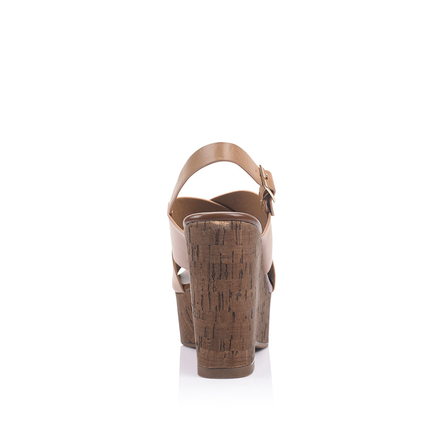 June Platform Wedges - Dark Camel Tan
