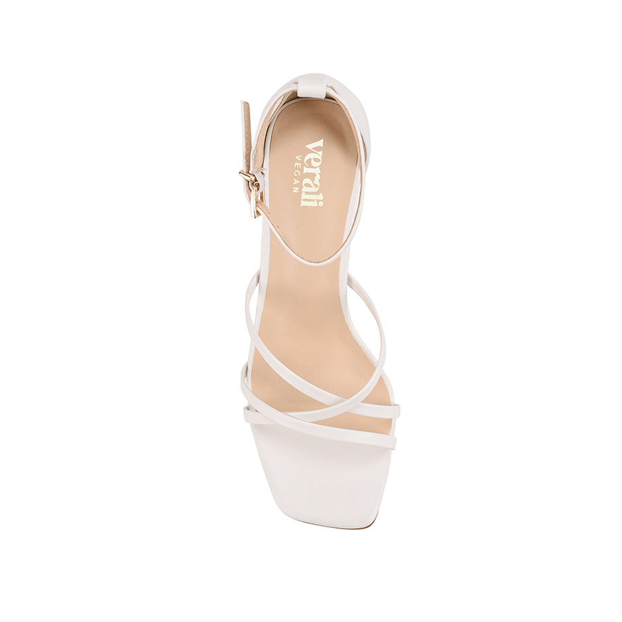 Kitty Block Heel Sandals - Chalk White