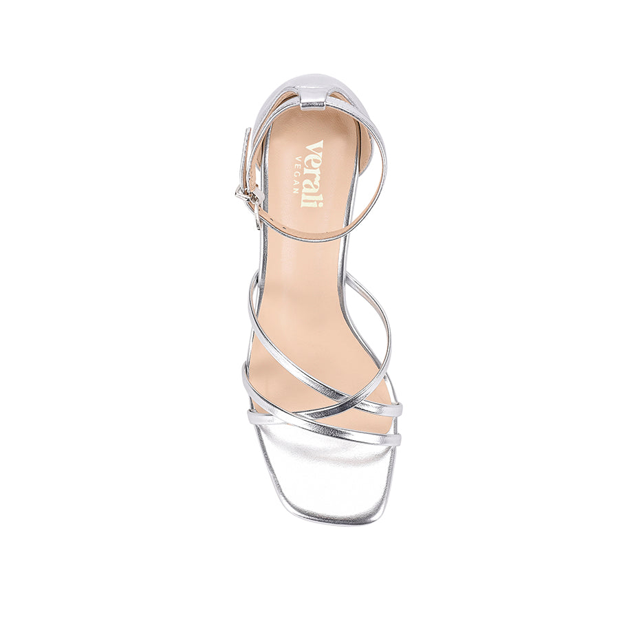 Kitty Block Heel Sandals - Silver