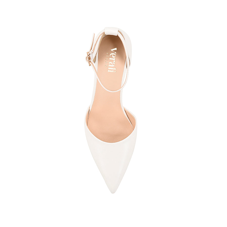 Kosta Closed Toe Block Heels - Chalk White