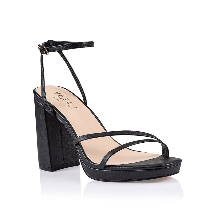 Lani Platform Sandals - Black Smooth