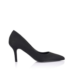 Black high-heeled shoe with micro fabric