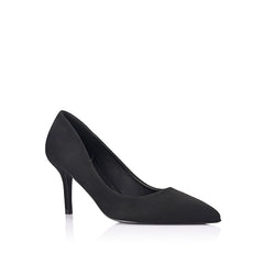 Black high-heeled shoe with micro fabric