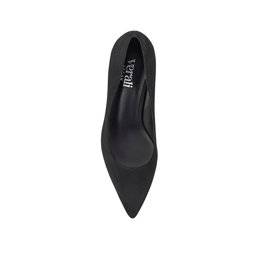 Black high-heeled shoe with micro fabric