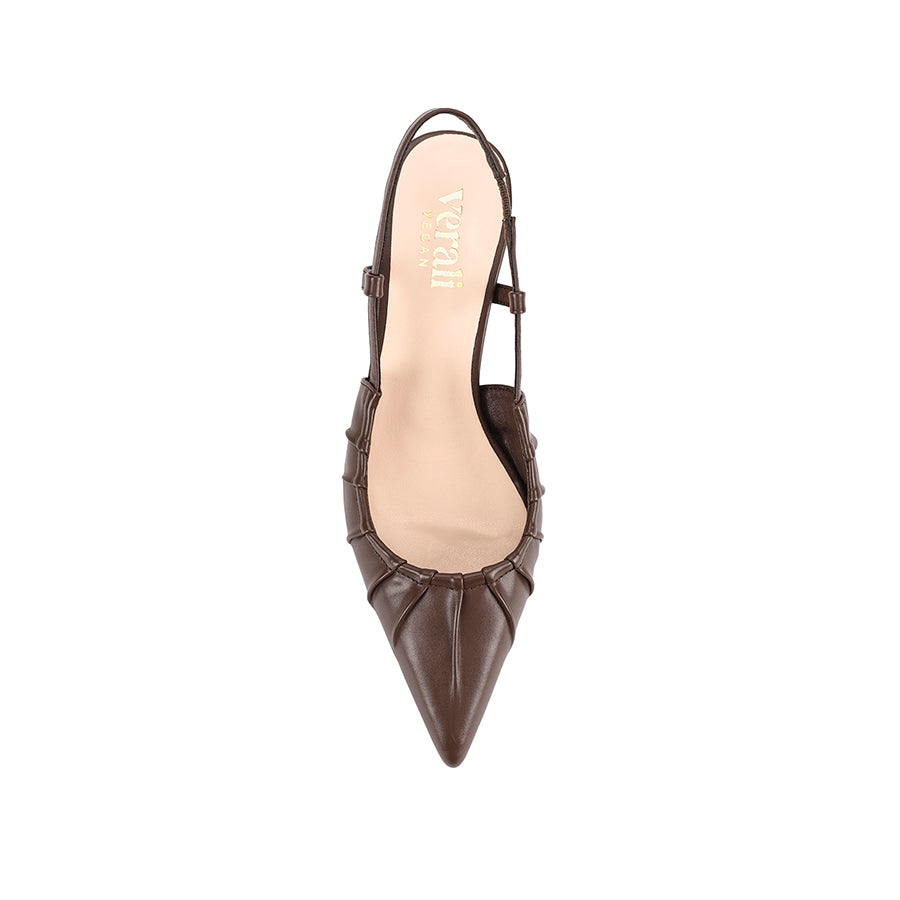 Lucius Slingback Kitten Heels - Chocolate Brown
