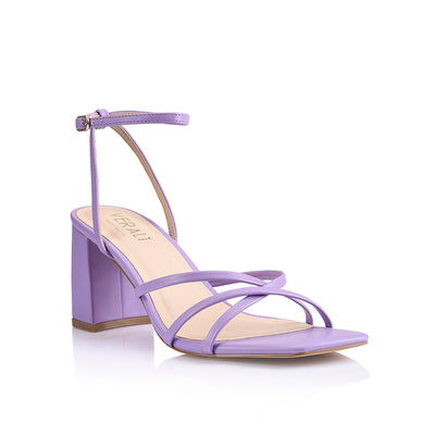 Nakita Block Heel Sandals Violet Smooth Verali Shoes