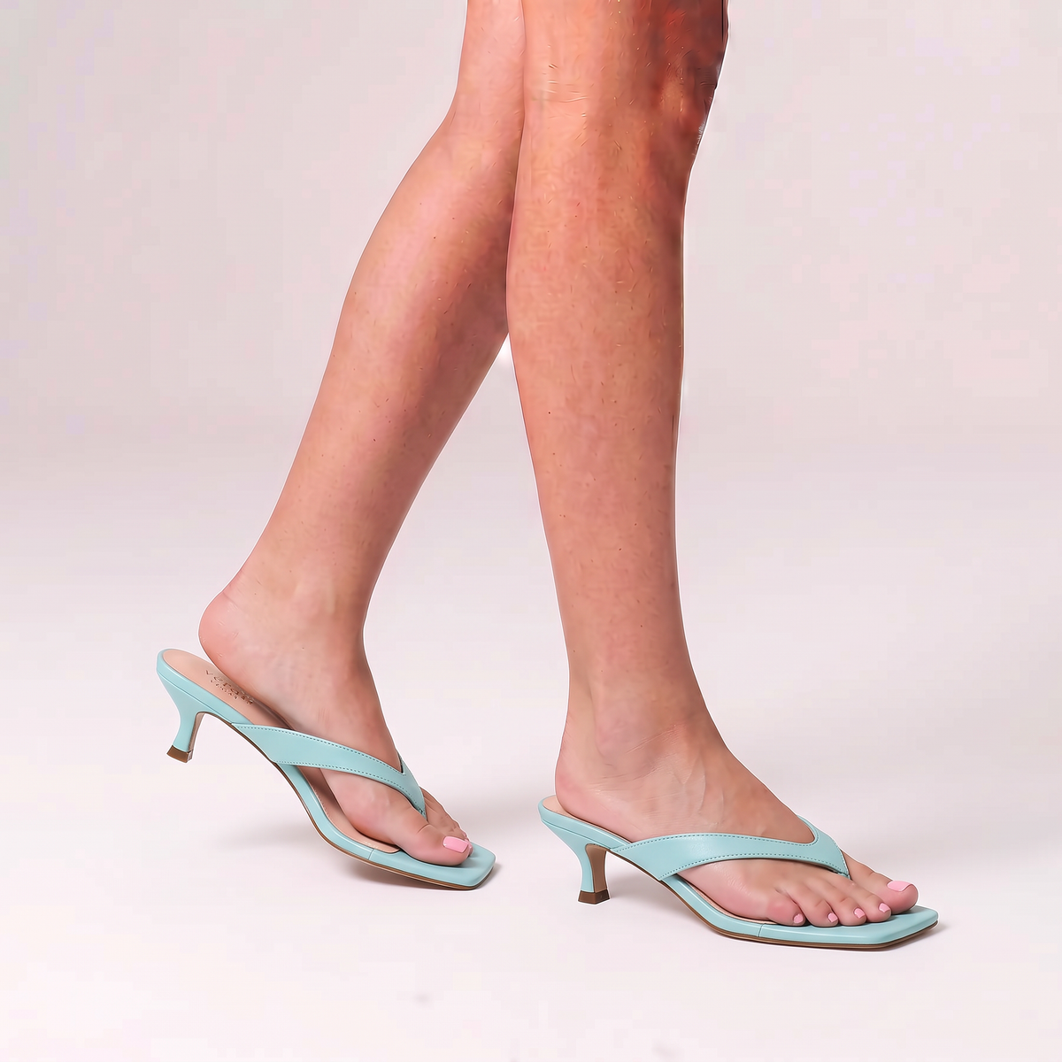 Martha Kitten Heel Thongs - Turquoise