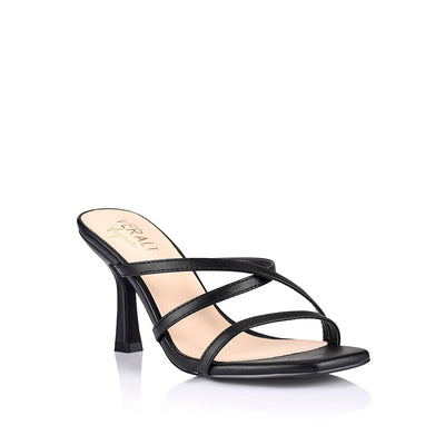 Black strappy 2025 mules