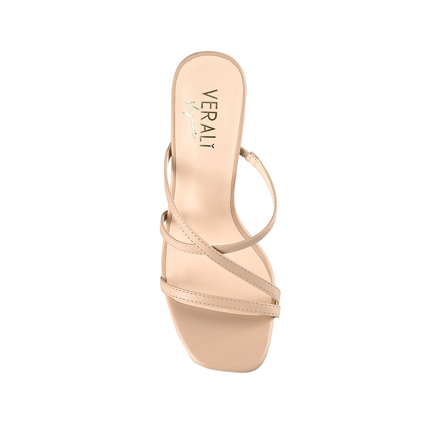 Peanut Strappy Mules - Nude Smooth