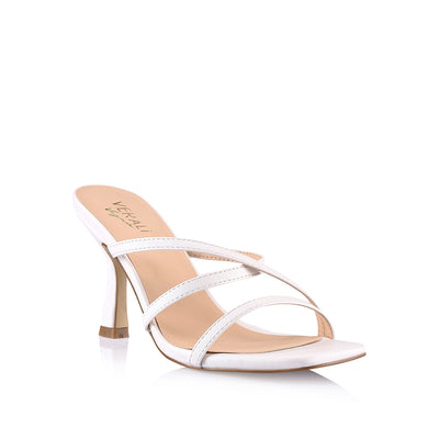 Peanut Strappy Mules White Smooth Verali Shoes