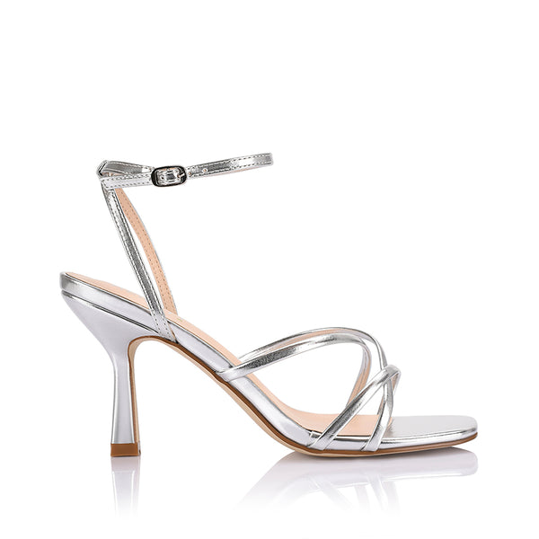 Penelope Strappy Sandals Silver Metallic – Verali Shoes