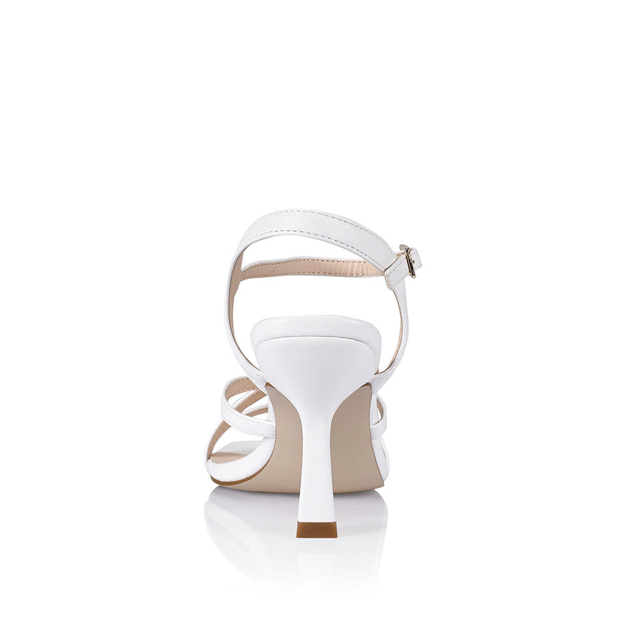 Persimmon Strappy Sandals - White Smooth