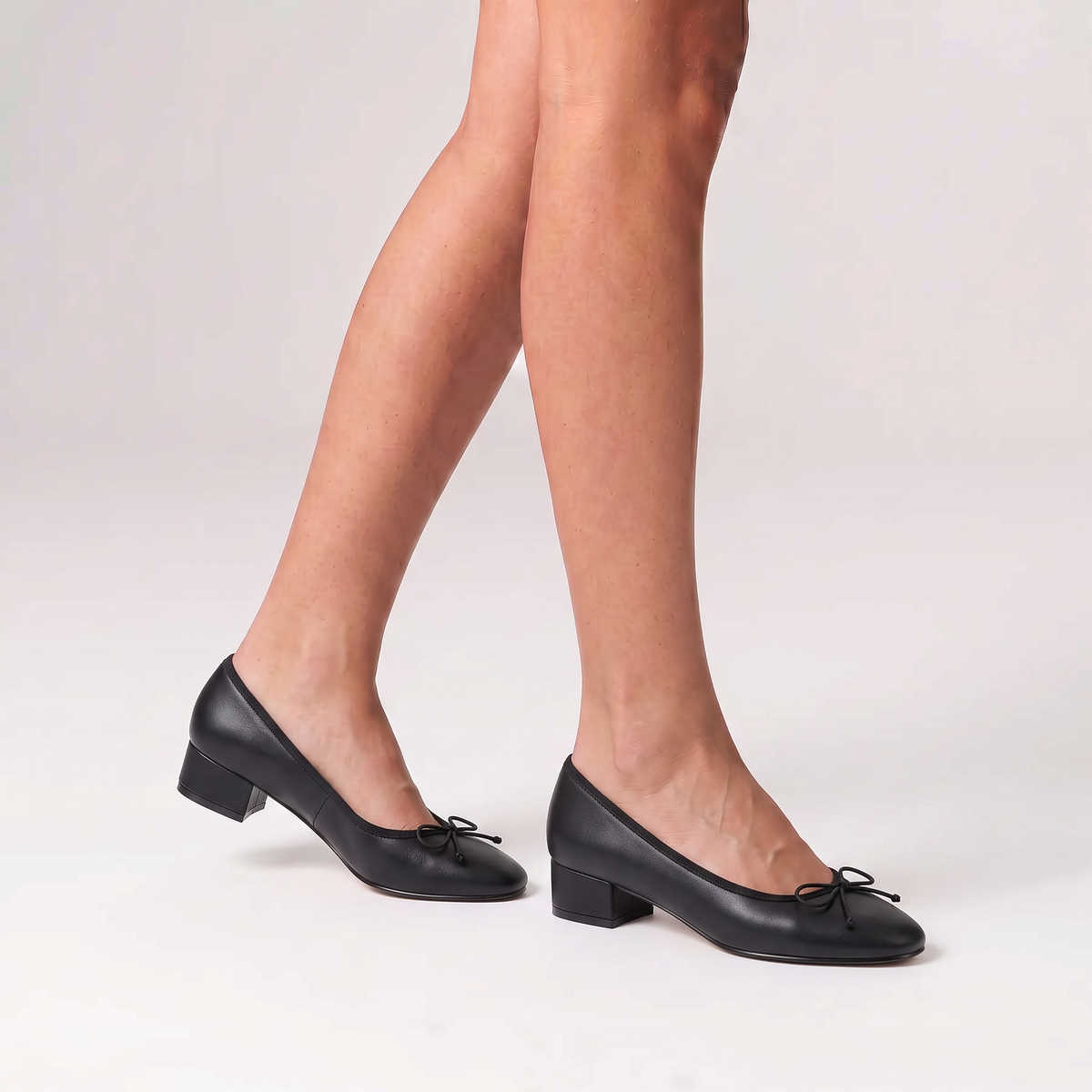 Minnie Ballet Block Heels - Black