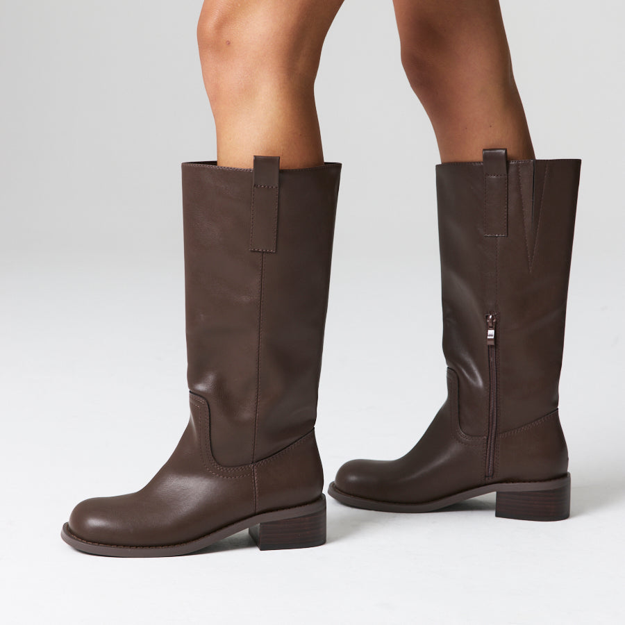 Rogue Knee High Boots - Chocolate Brown