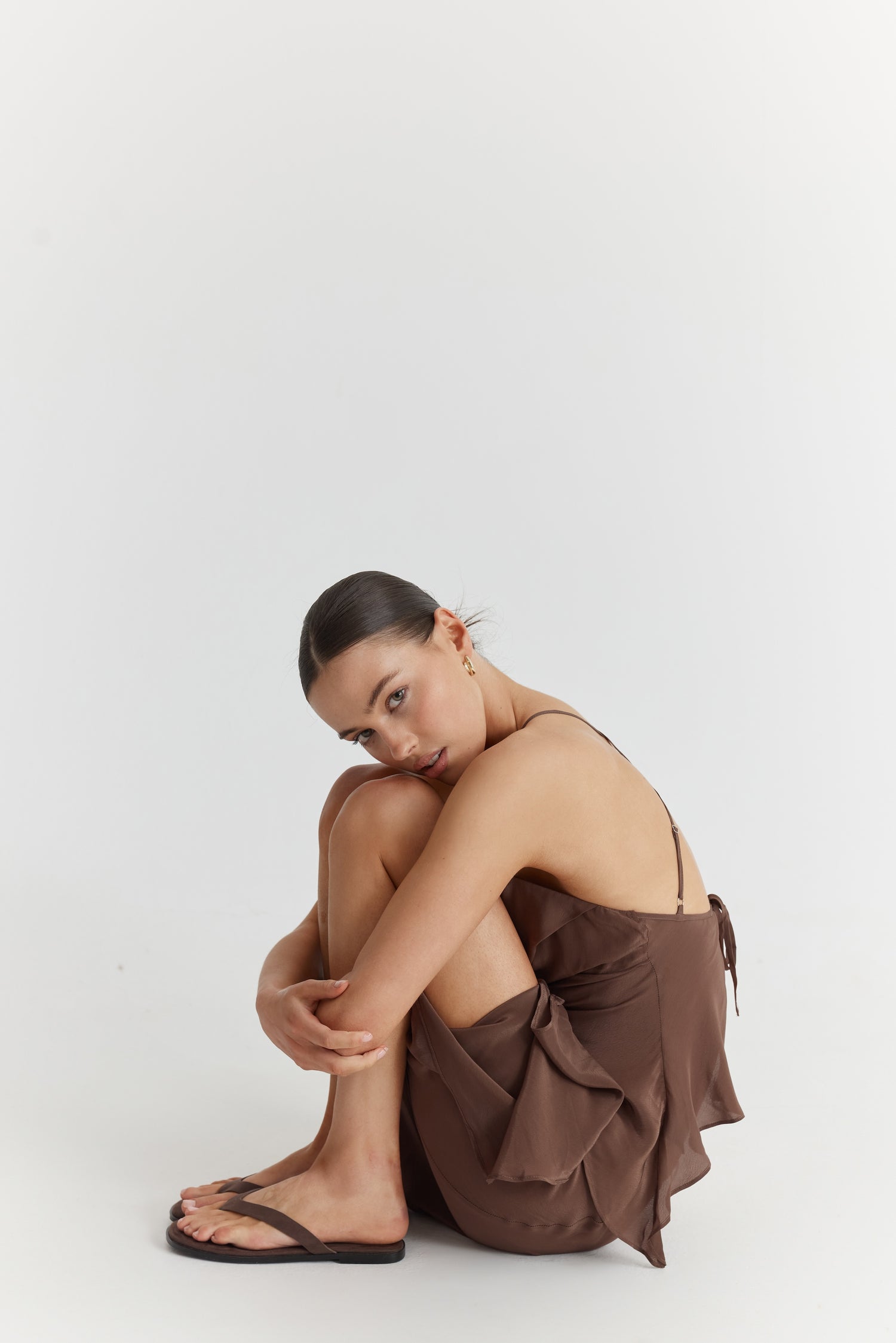 Sascha Casual Thongs - Chocolate Brown Micro