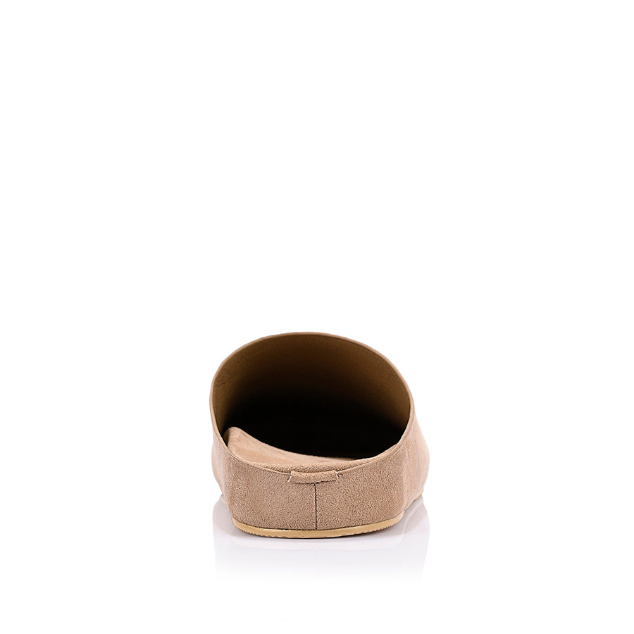 Terry Closed Toe Mules - Taupe Micro
