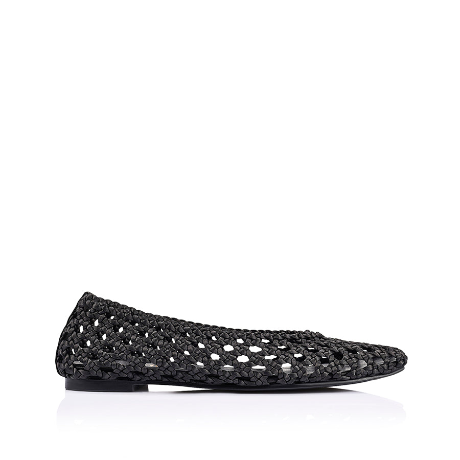 Evan Woven Ballet Flats - Black