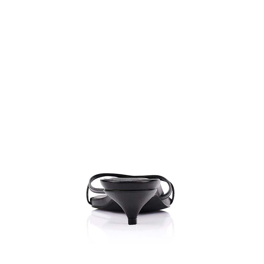 Farrah Kitten Heel Thongs - Black