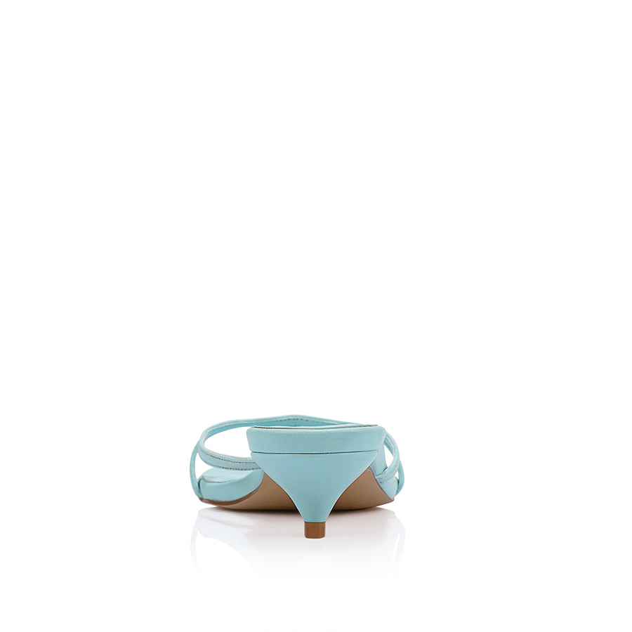 Farrah Kitten Heel Thongs - Turquoise