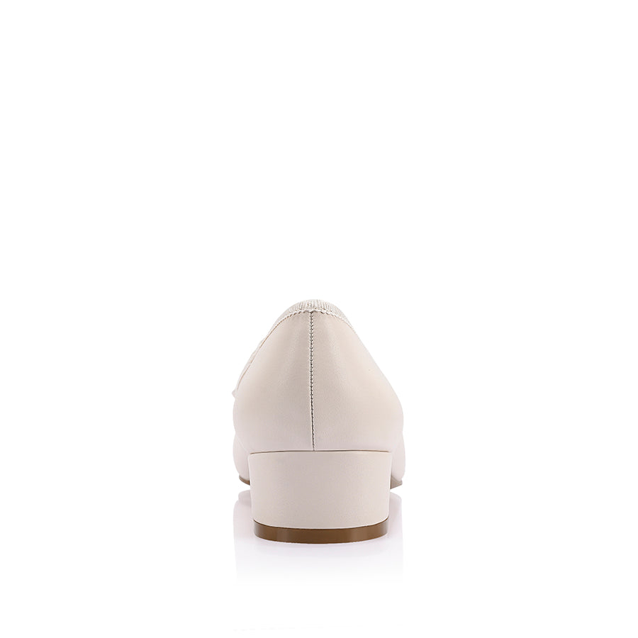 Minnie Ballet Block Heels - Bone White