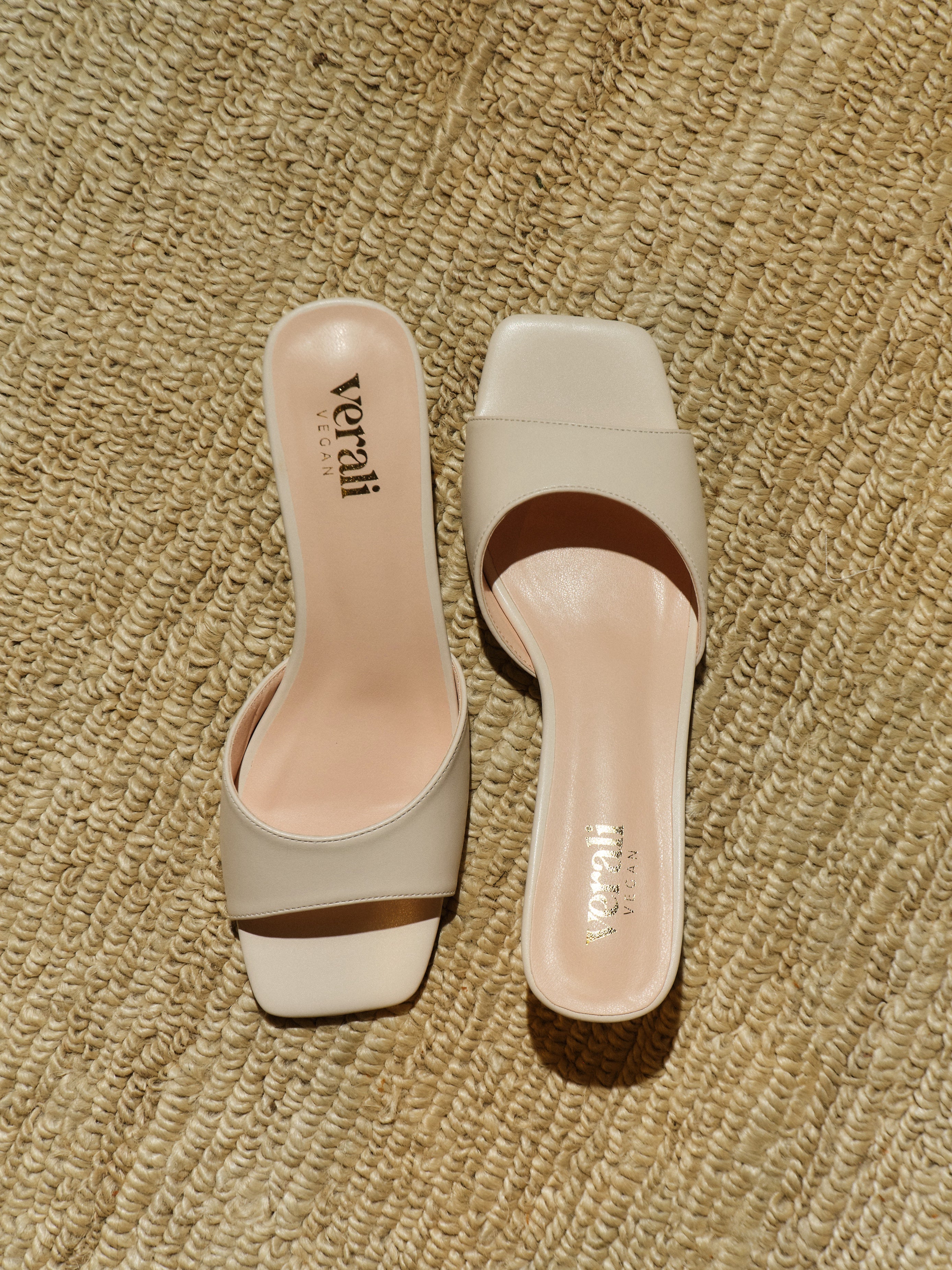 Wednesday Block Heel Mules - Bone White – Verali Shoes