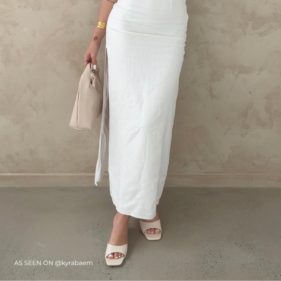 Wednesday Block Heel Mules - Bone White