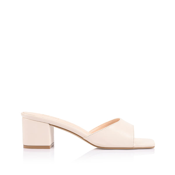 Wednesday Block Heel Mules - Bone White – Verali Shoes