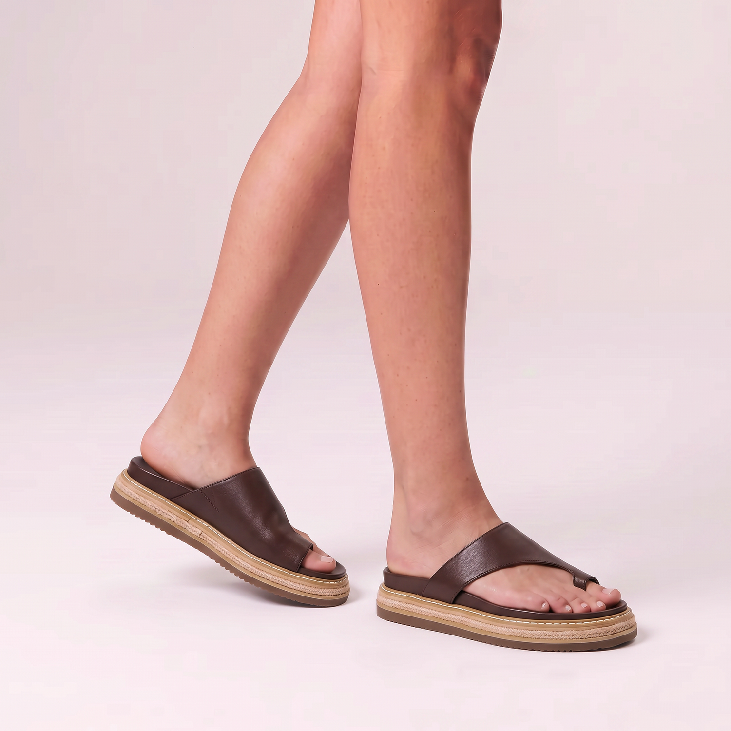 Thor Flatform Thongs - Chocolate Brown