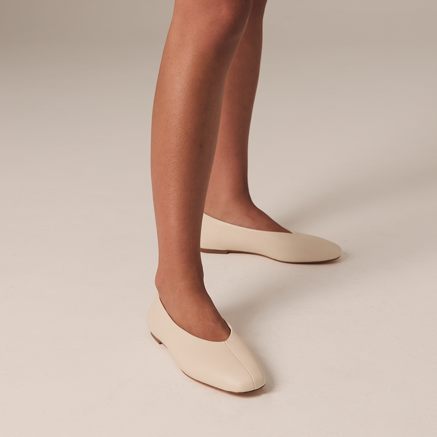 Euan Ballet Flats - Bone White