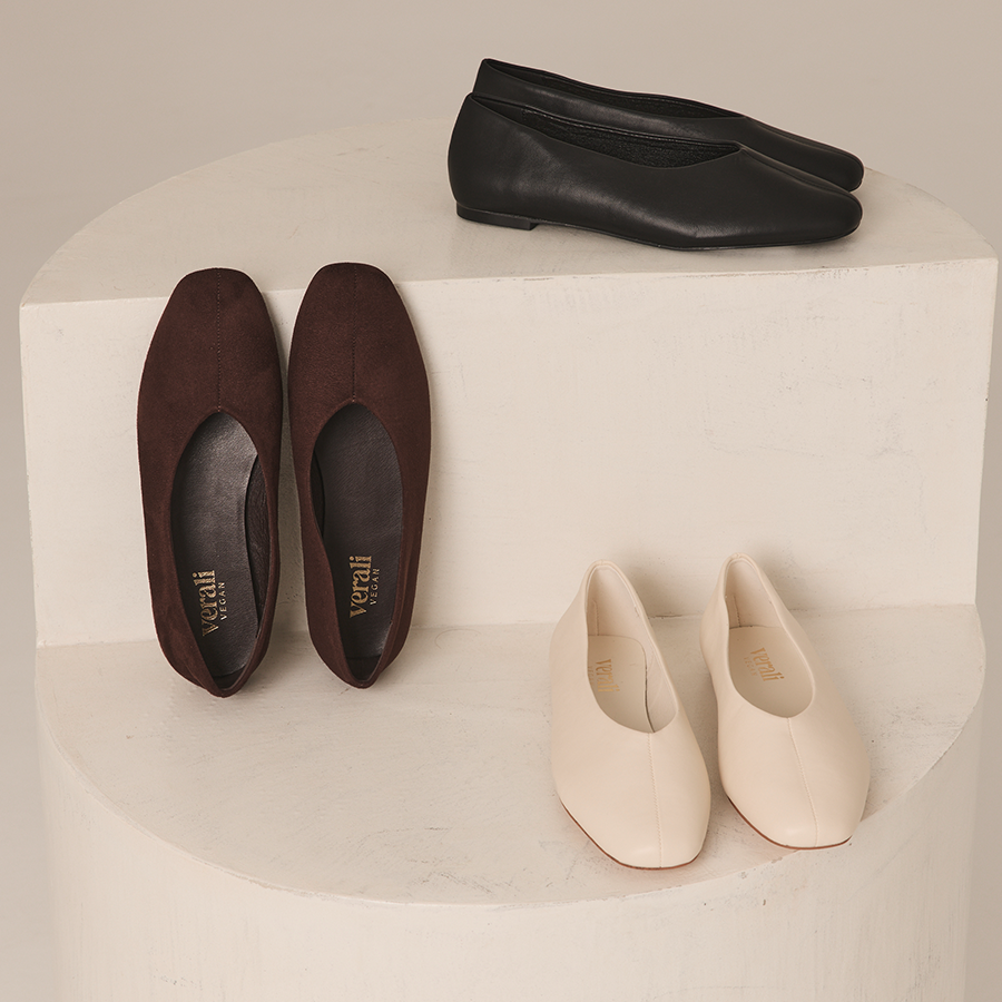 Euan Ballet Flats - Chocolate Brown Micro